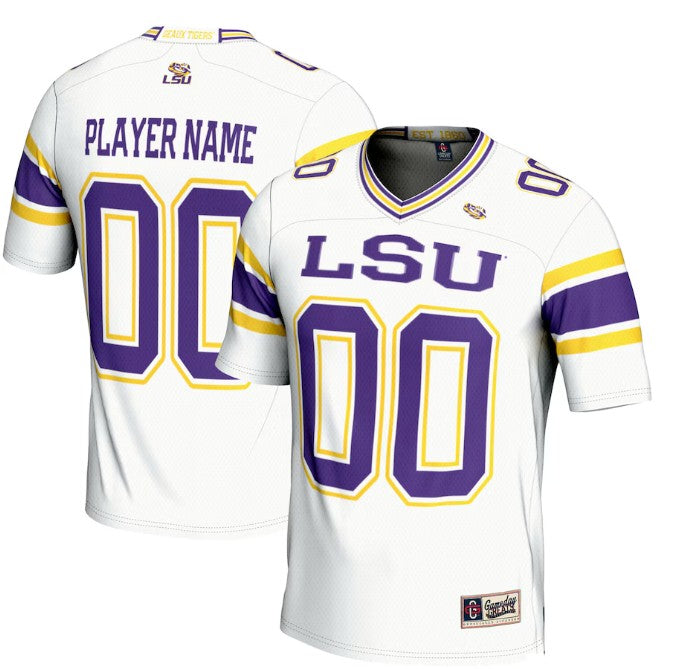 LSU Custom Football Jersey With Player Name and Number NIL Feature