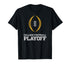 Black t-shirt with College Football Playoff logo on a white background