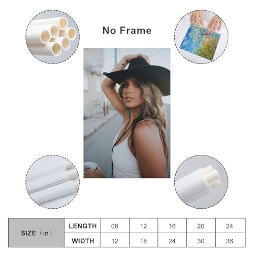 Ella Langley Poster With White Tank and Black Hat