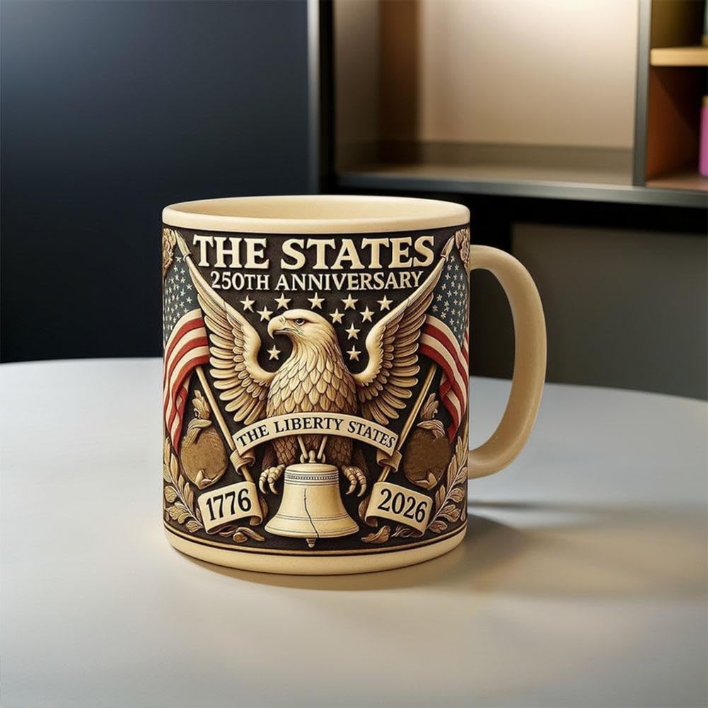 America 250th Anniversary Mug Featuring American Eagle and Flag