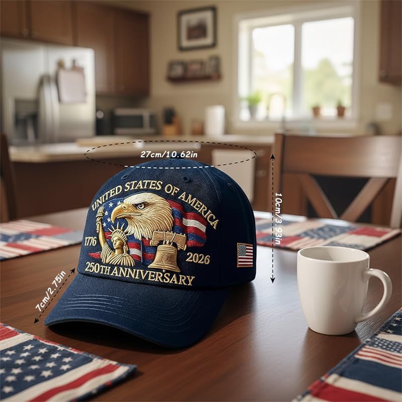 America 250 Hat With Eagle, Liberty Bell and Statue of Liberty