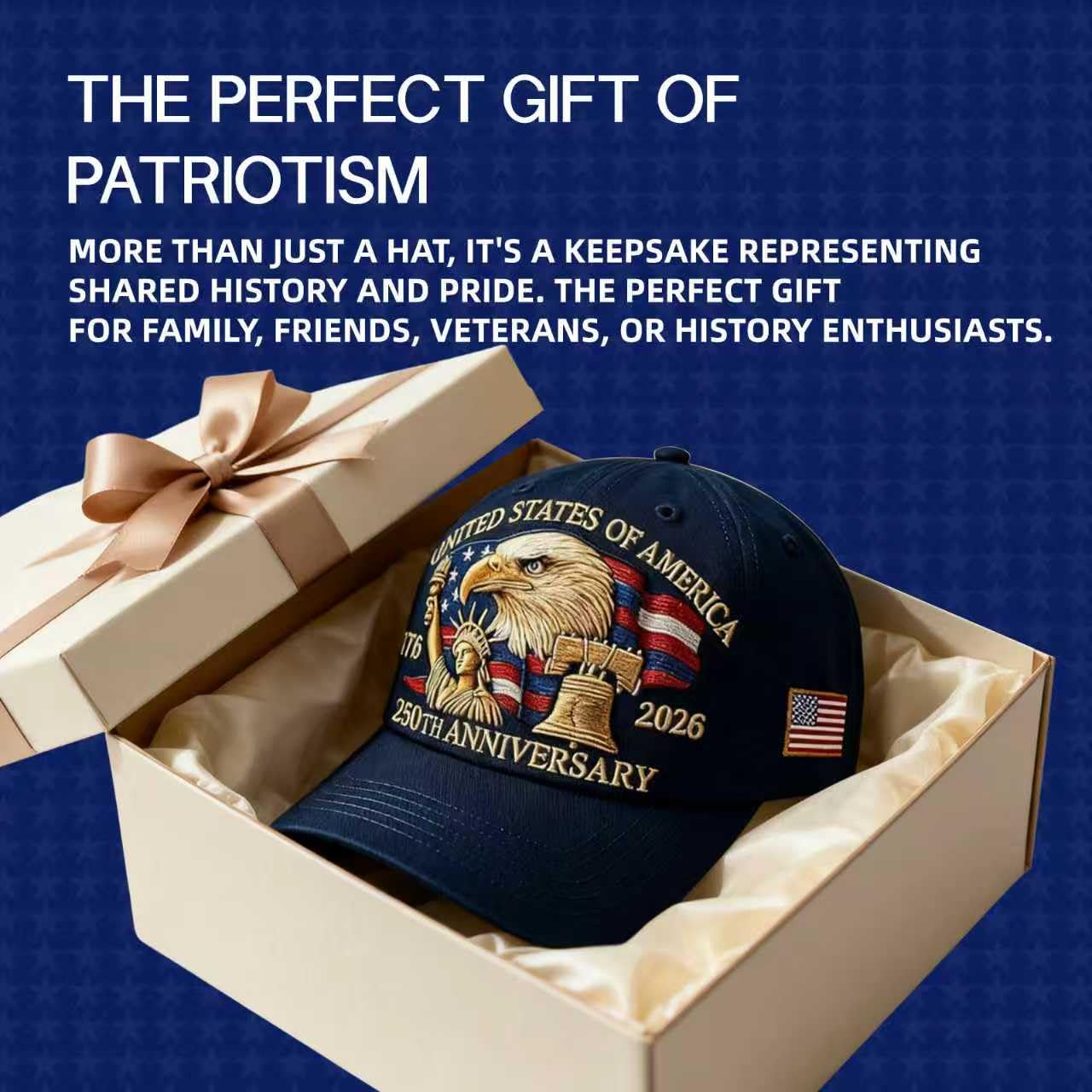 America 250th Anniversary Hat With Eagle and Liberty Bell