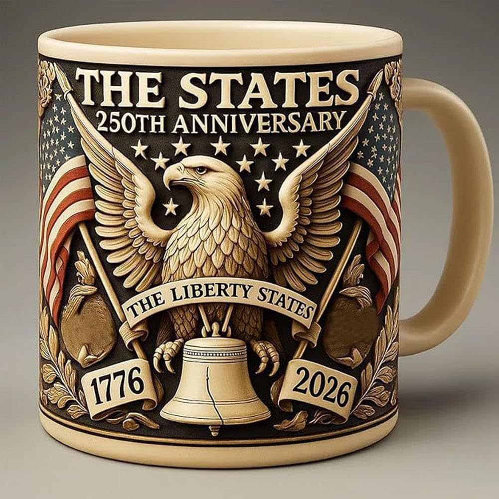 America 250th Anniversary Mug Featuring American Eagle and Flag