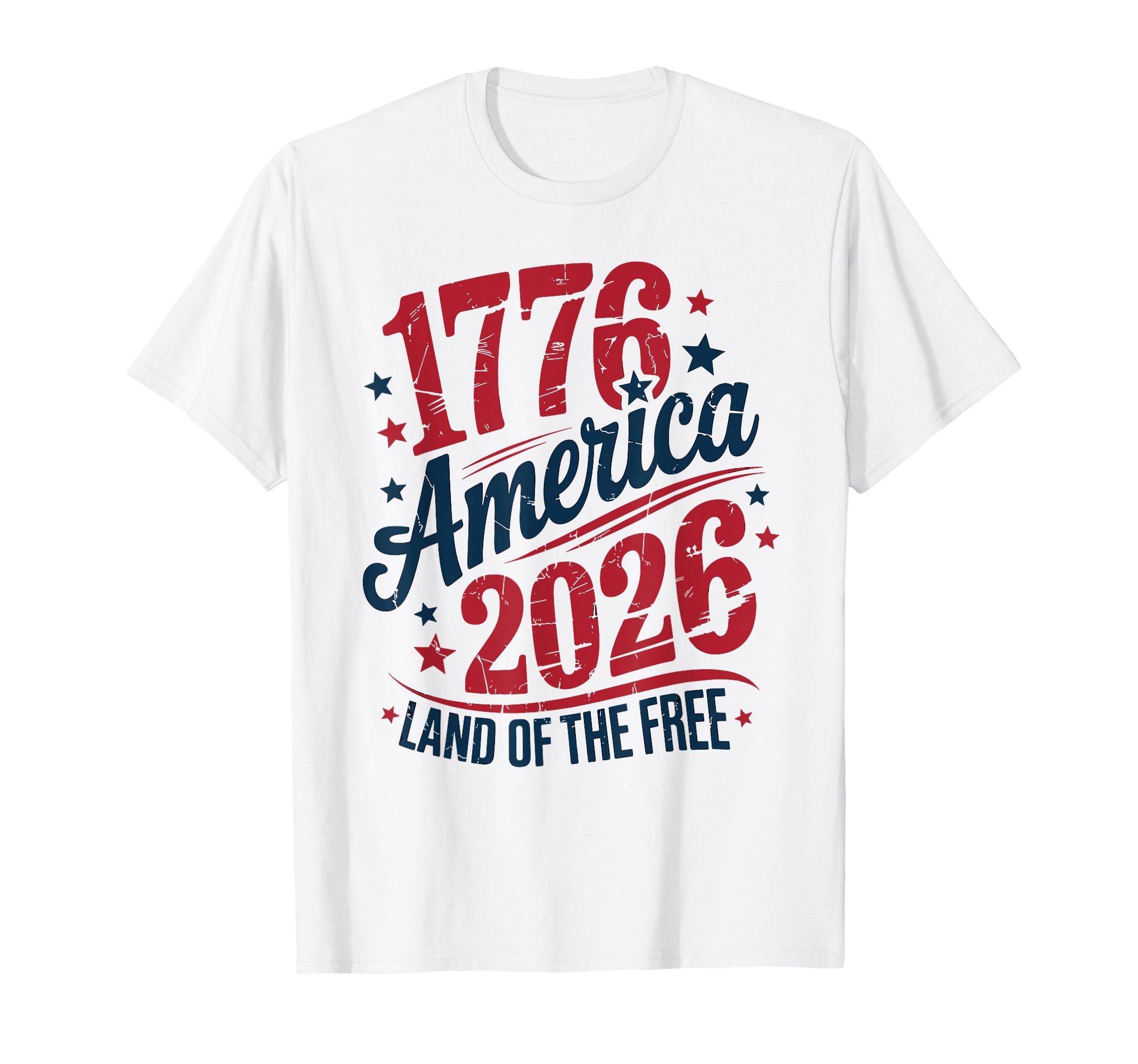 America 250 Land of the Free Retro T-Shirt Featuring 1776 to 2026