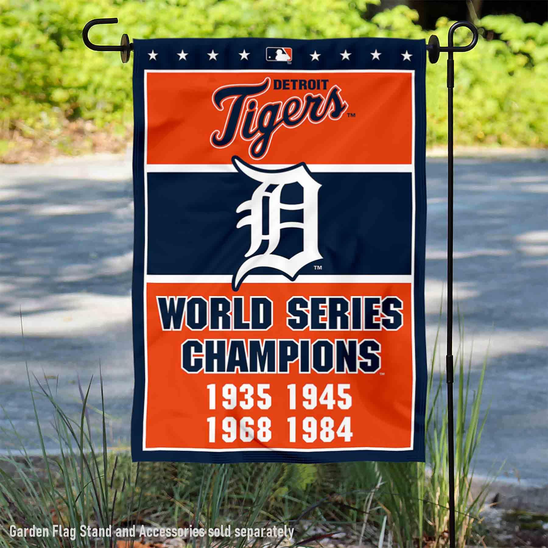 Detroit Tigers 4-Time World Series Champions Garden Flag