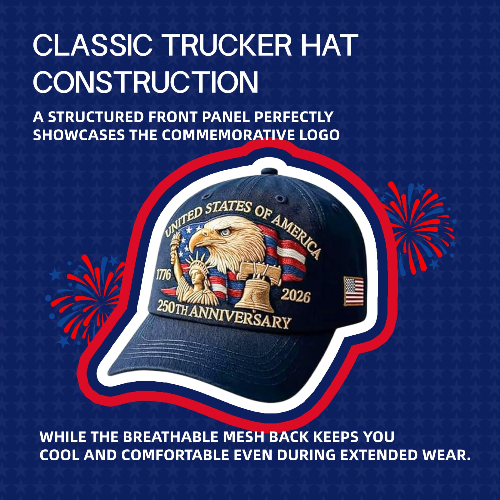 America 250th Anniversary Hat With Eagle and Liberty Bell