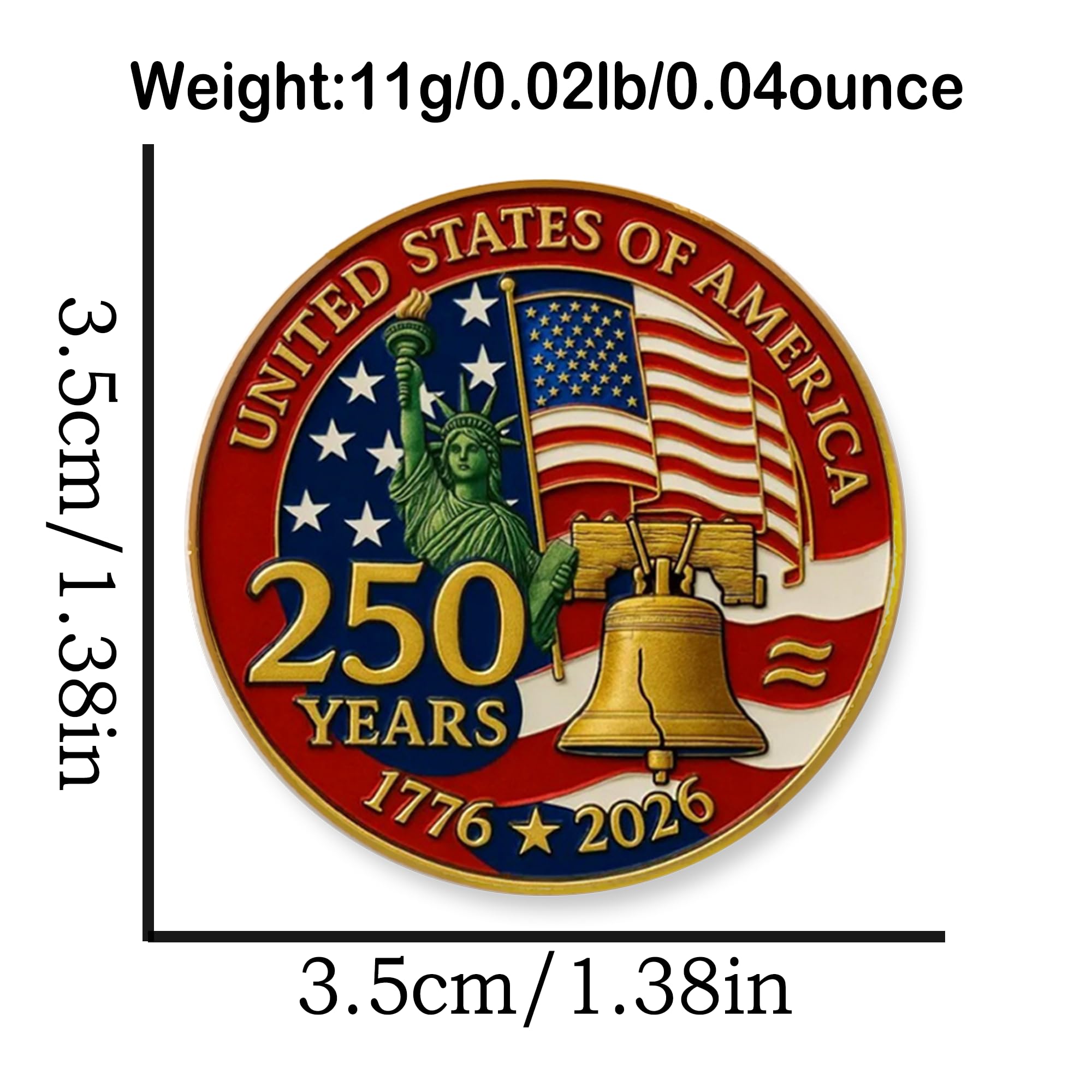 America 250th Anniversary Lapel Pins Featuring Liberty Bell