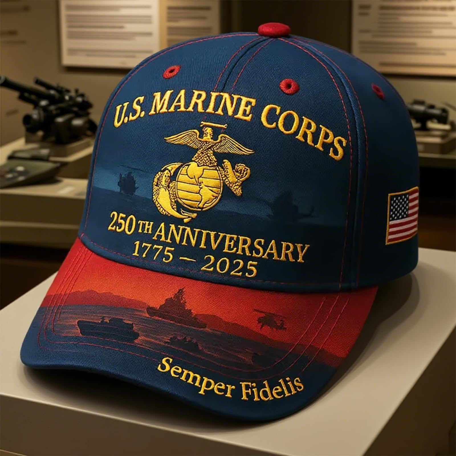 Marine Corps 250th Anniversary Adjustable Cap With Embroidery