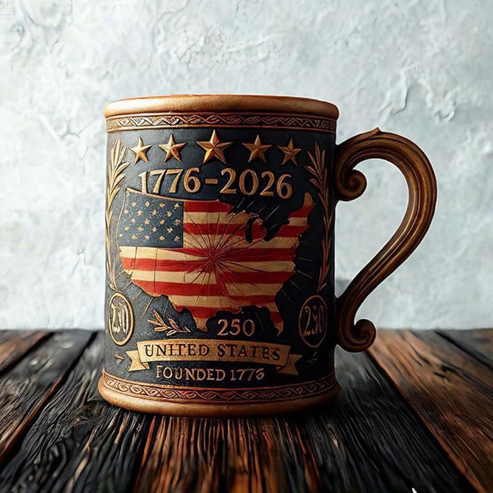 America 250th Anniversary Mug Featuring American Eagle and Flag