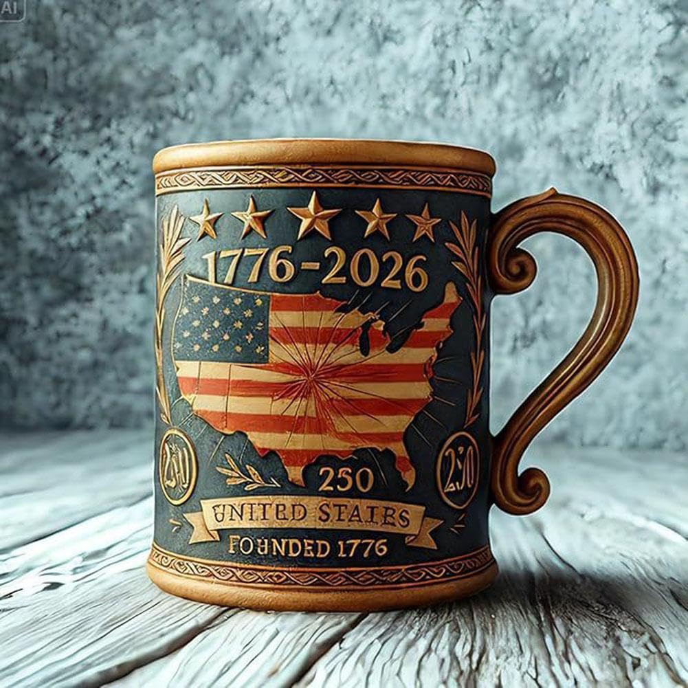 America 250th Anniversary Mug Featuring American Eagle and Flag