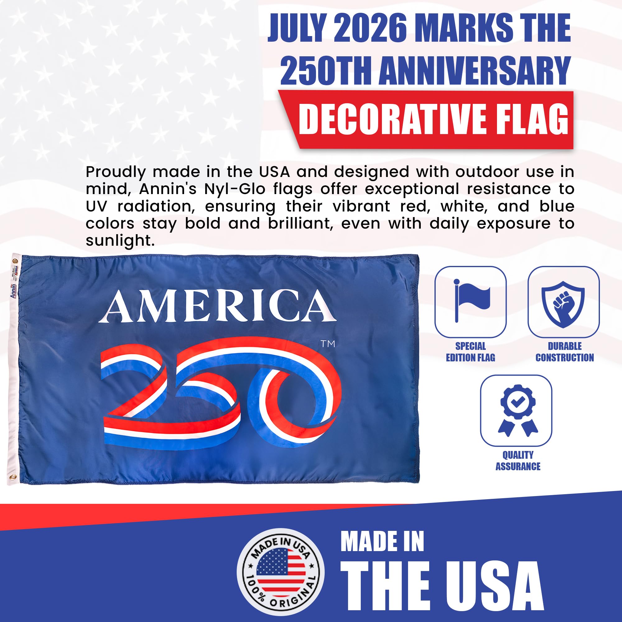 America 250 Anniversary 3 x 5 Flag