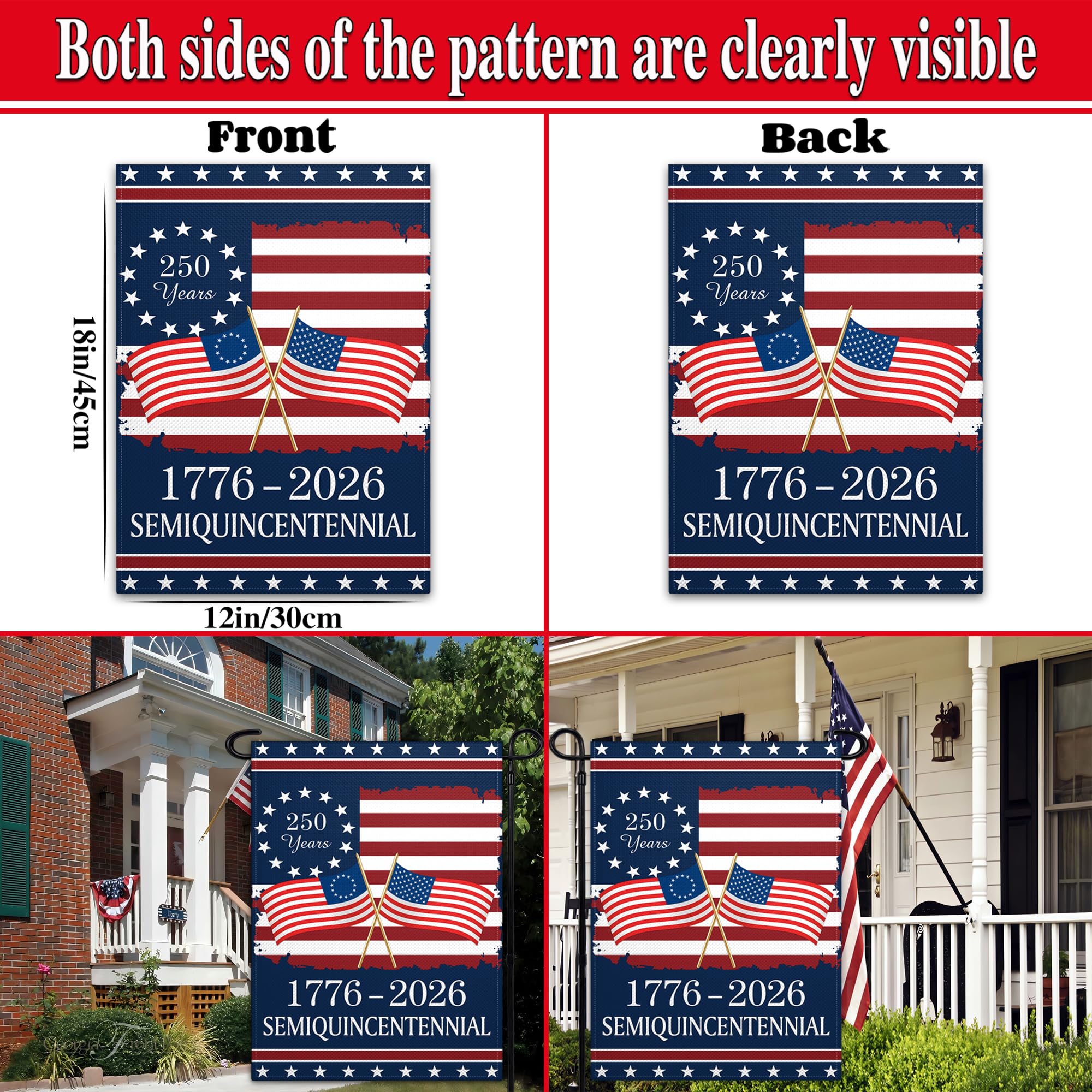 America 250 Double-Sided Garden Flag for the Semiquincentennial
