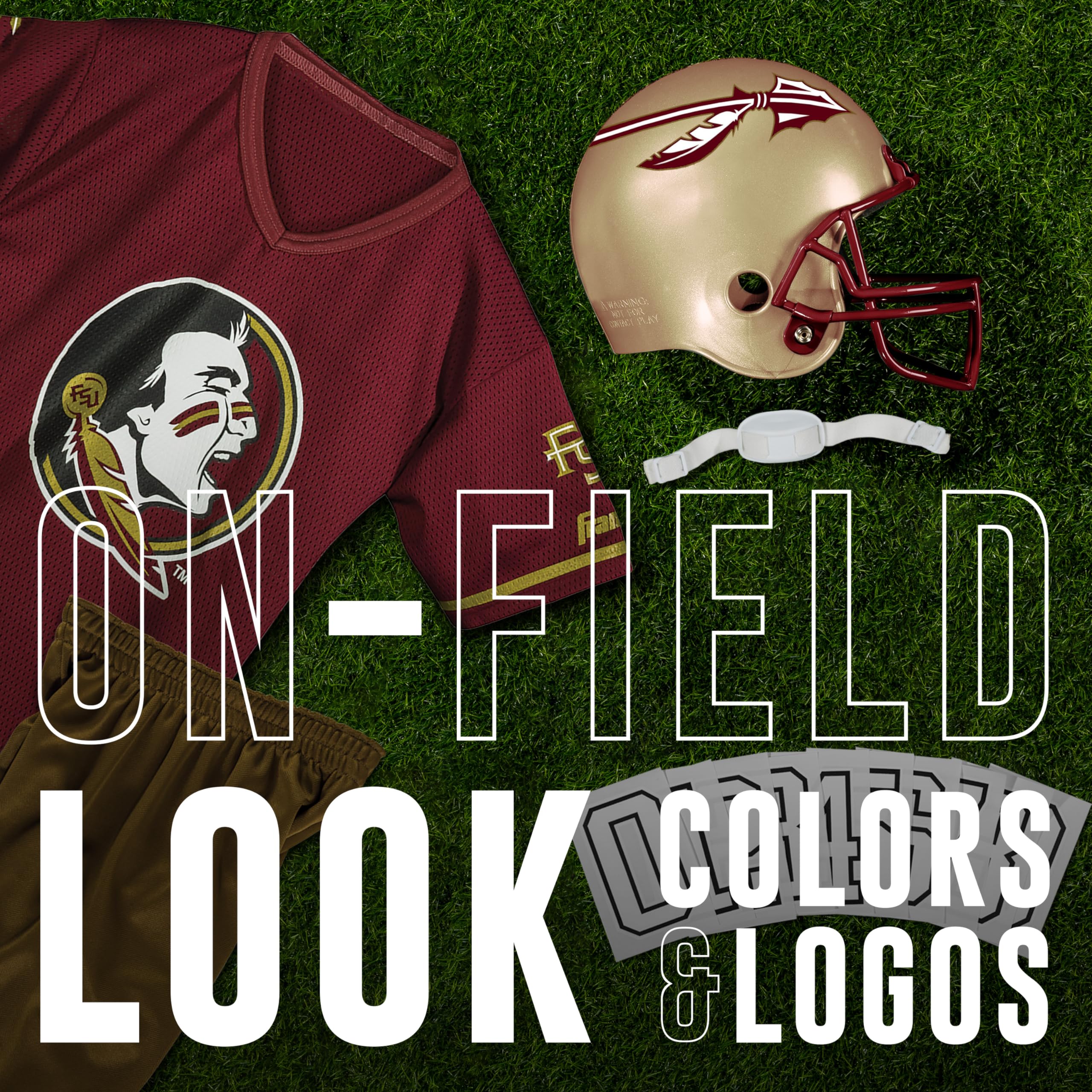 FSU Youth Football Uniform Set Featuring Helmet, Jersey and Pants