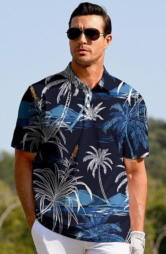 Men's Hawaiian Golf Polo Shirts From APTRO
