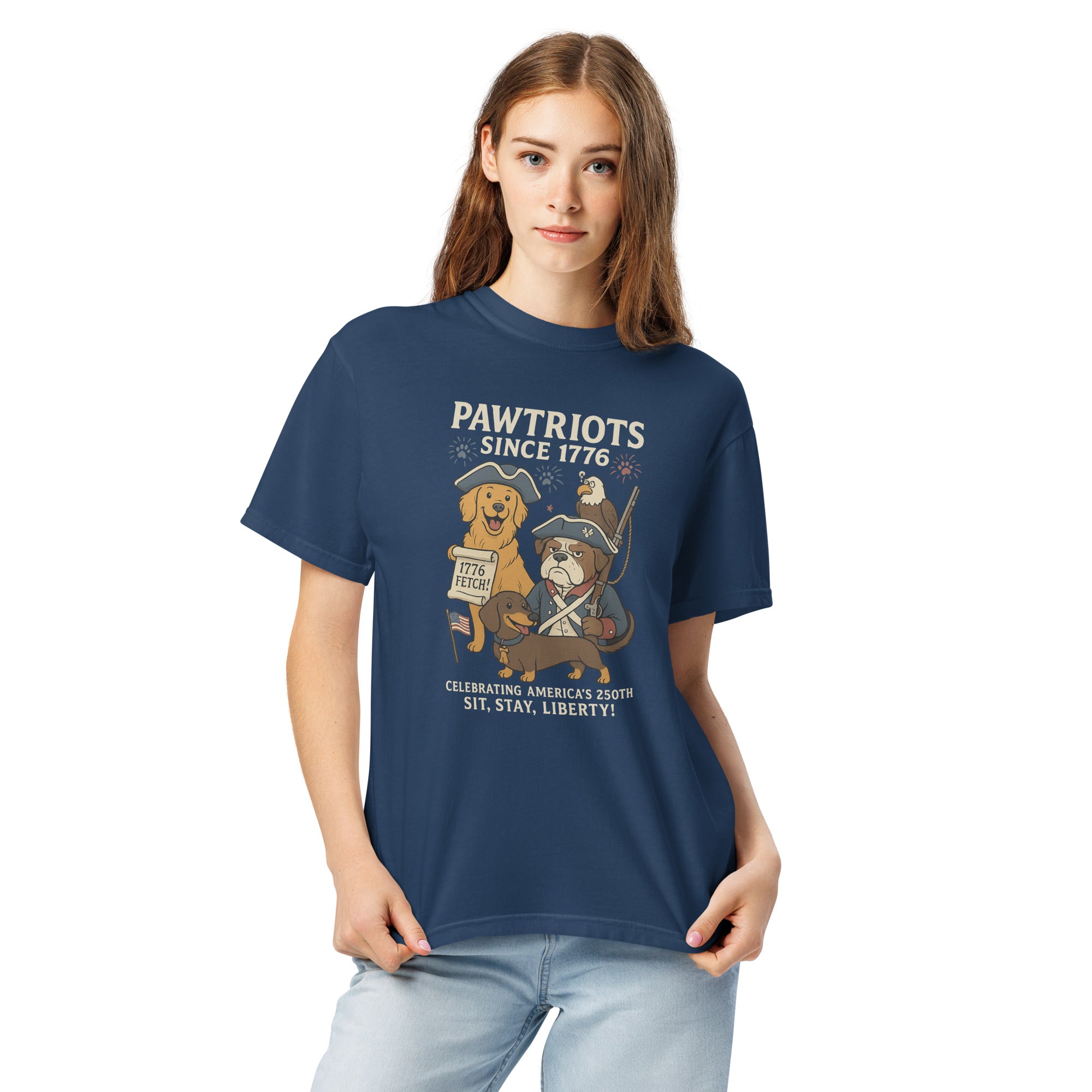 This Pawtriots Since 1776 T-Shirts is perfect for Patriotic Dog Lovers
