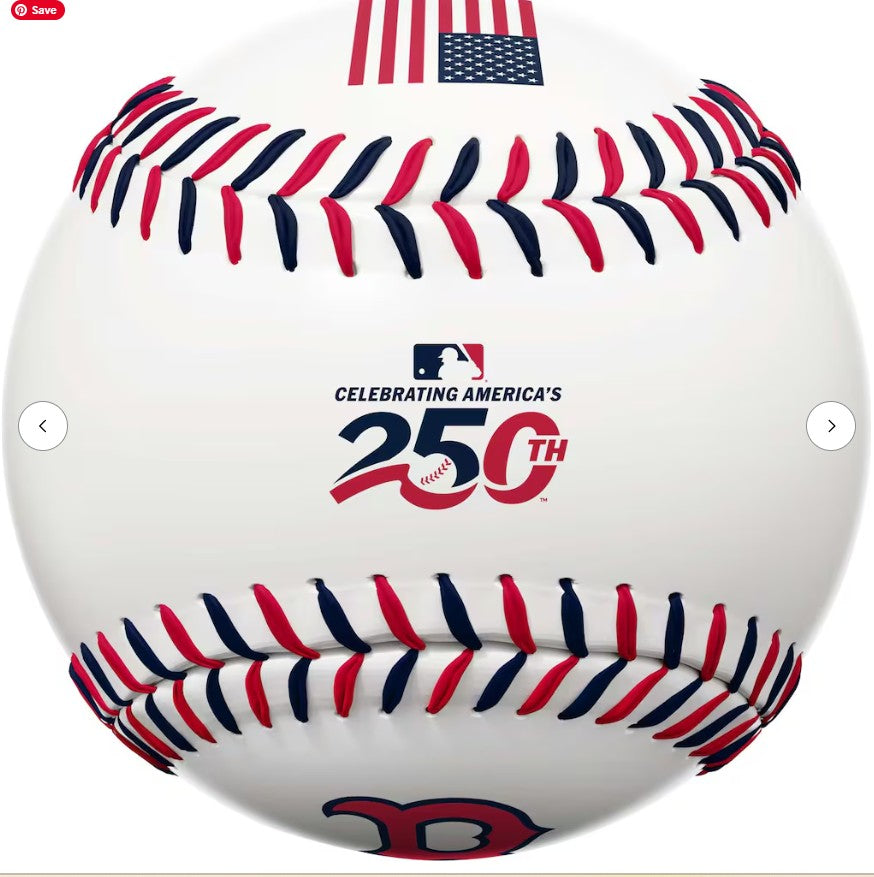 Boston Red Sox America 250 Baseball With American Flag Graphic