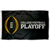 Black flag with College Football Playoff logo on a white background