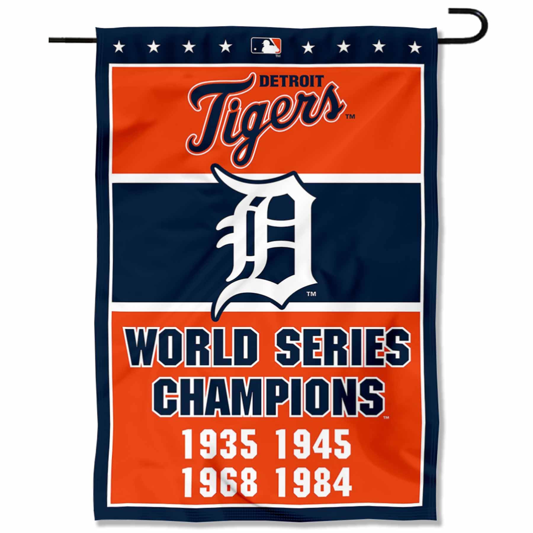 Detroit Tigers 4-Time World Series Champions Garden Flag