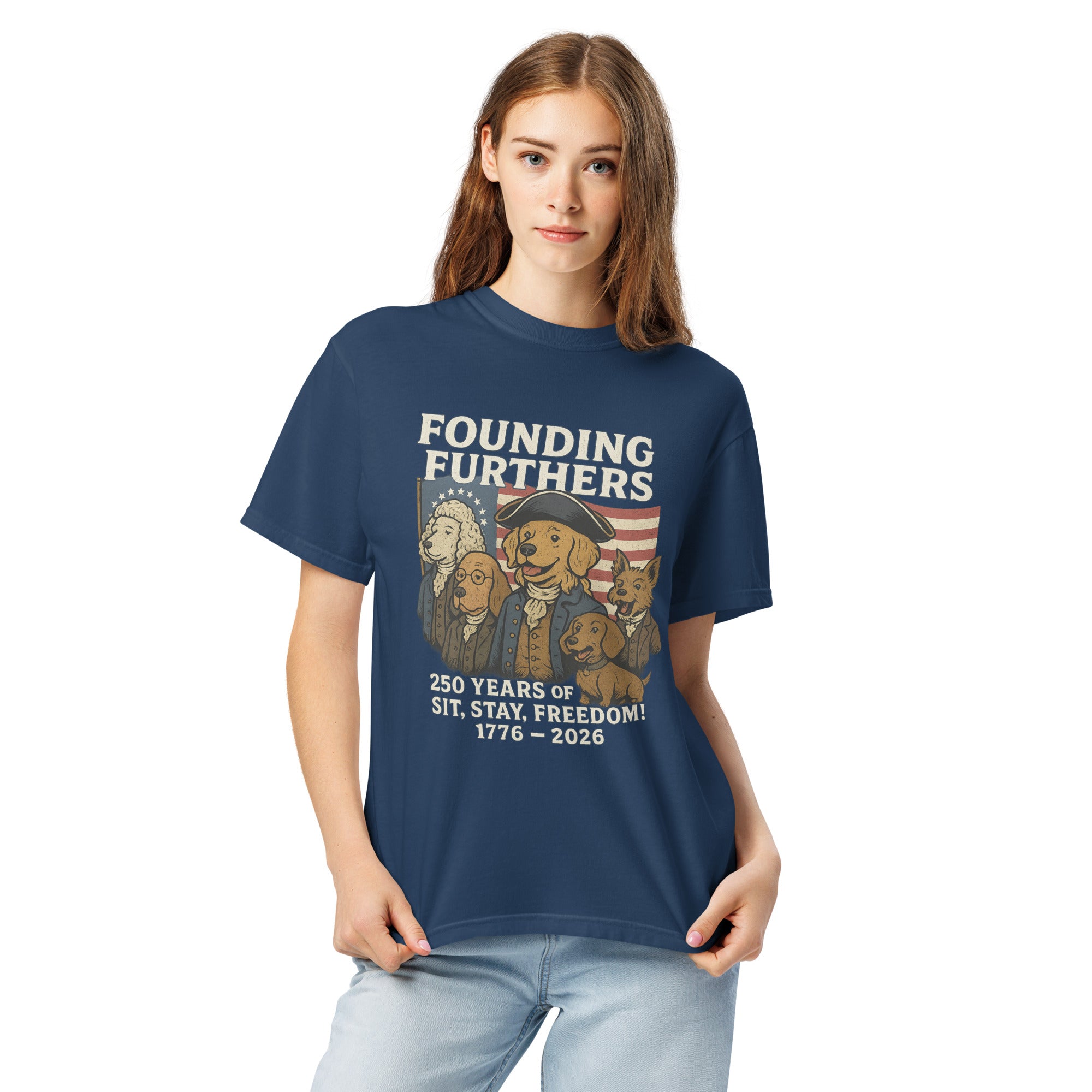This Founding Fathers America 250th Anniversary Shirt Features Dogs dressed up as our founding fathers.