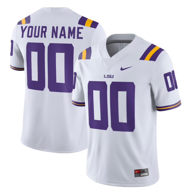 LSU Custom Football Jersey With Your Name and Number