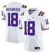 White Garrett Nussmeier LSU football jersey with number 18 and name 'Nussmeier' on a white background