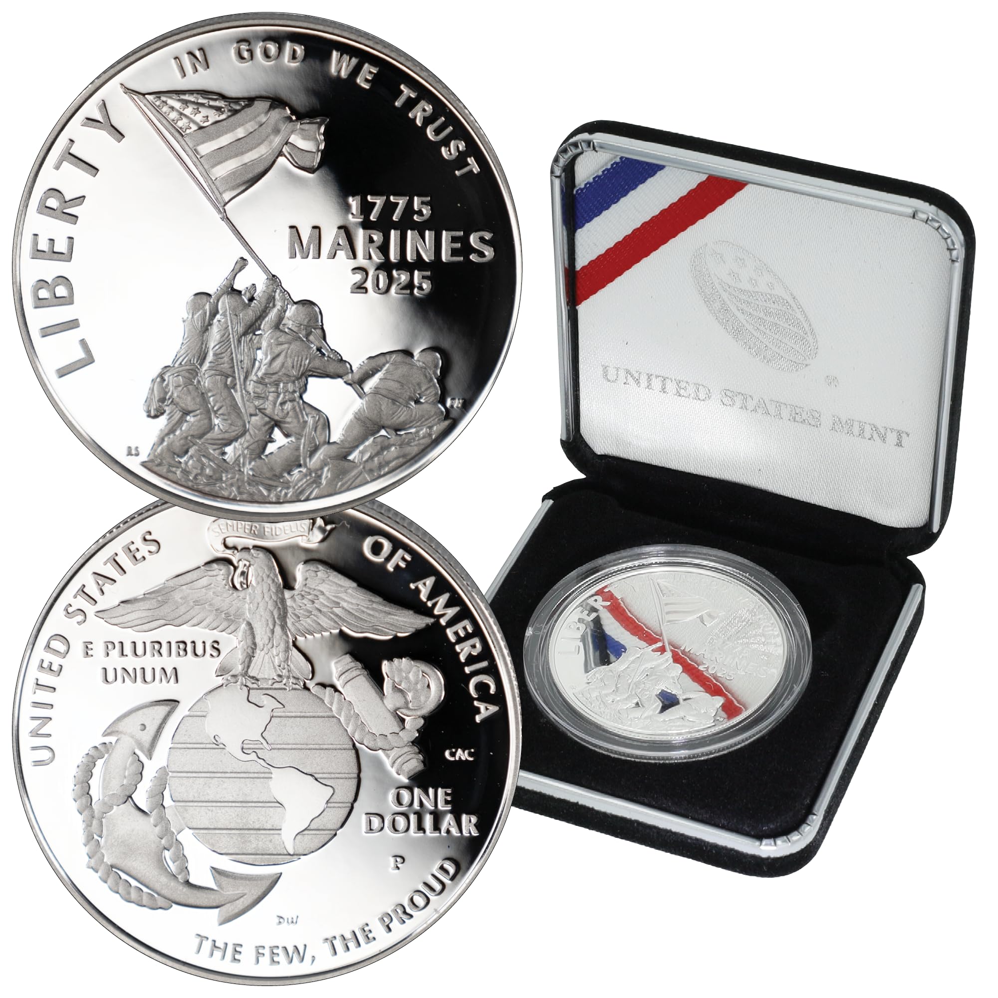 U.S. Marines 250th Anniversary Collectible Silver Dollar