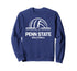 Blue sweatshirt with 'Penn State Volleyball' design on a white background