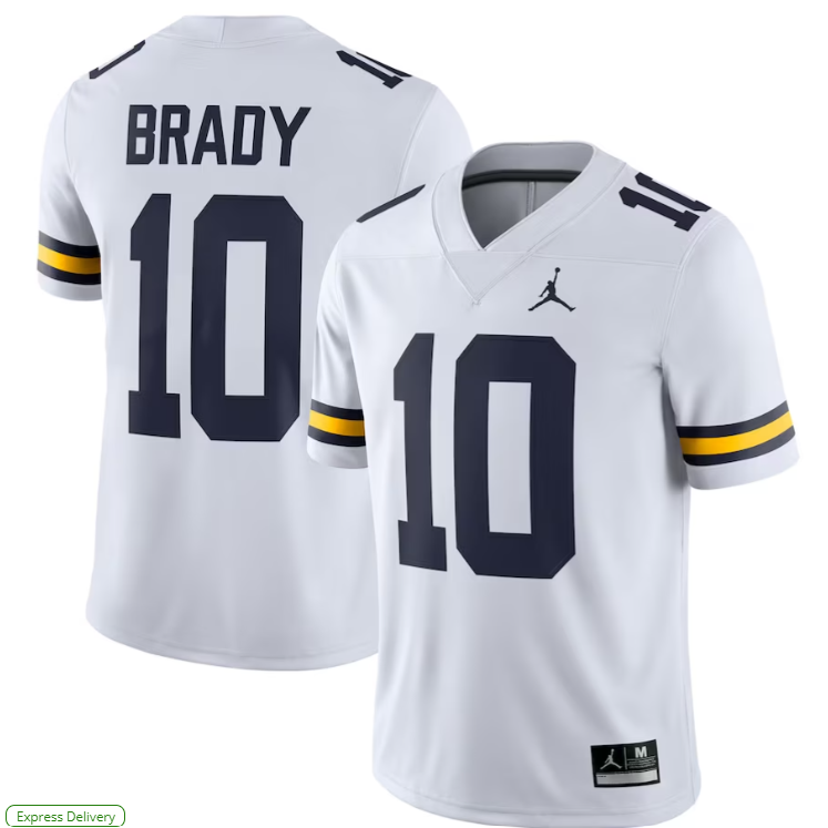 Tom Brady Michigan Jersey Featuring Jordan Brand Jersey Features