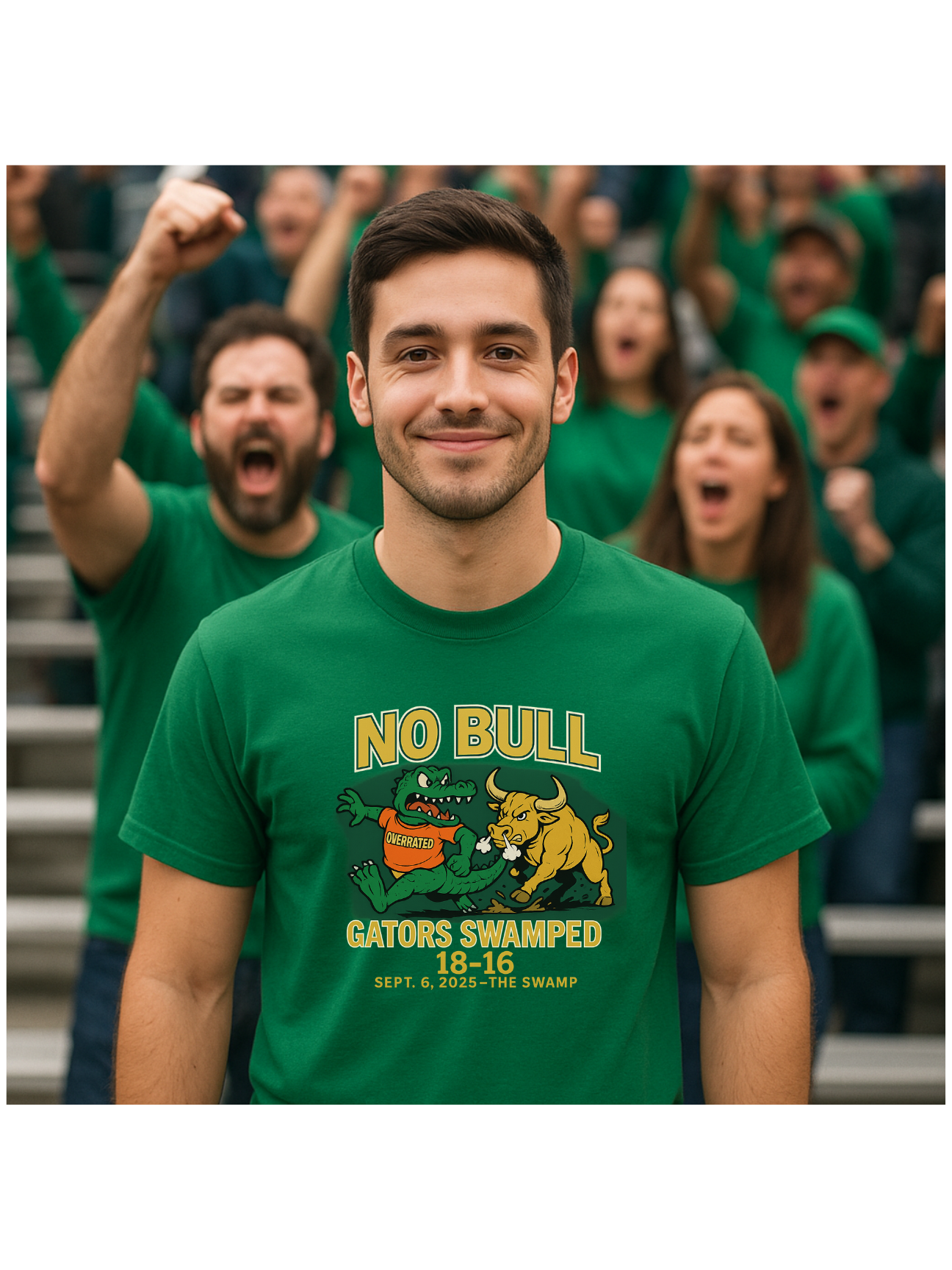 USF Fans Score T-Shirt featuring 18-16 win over Florida.