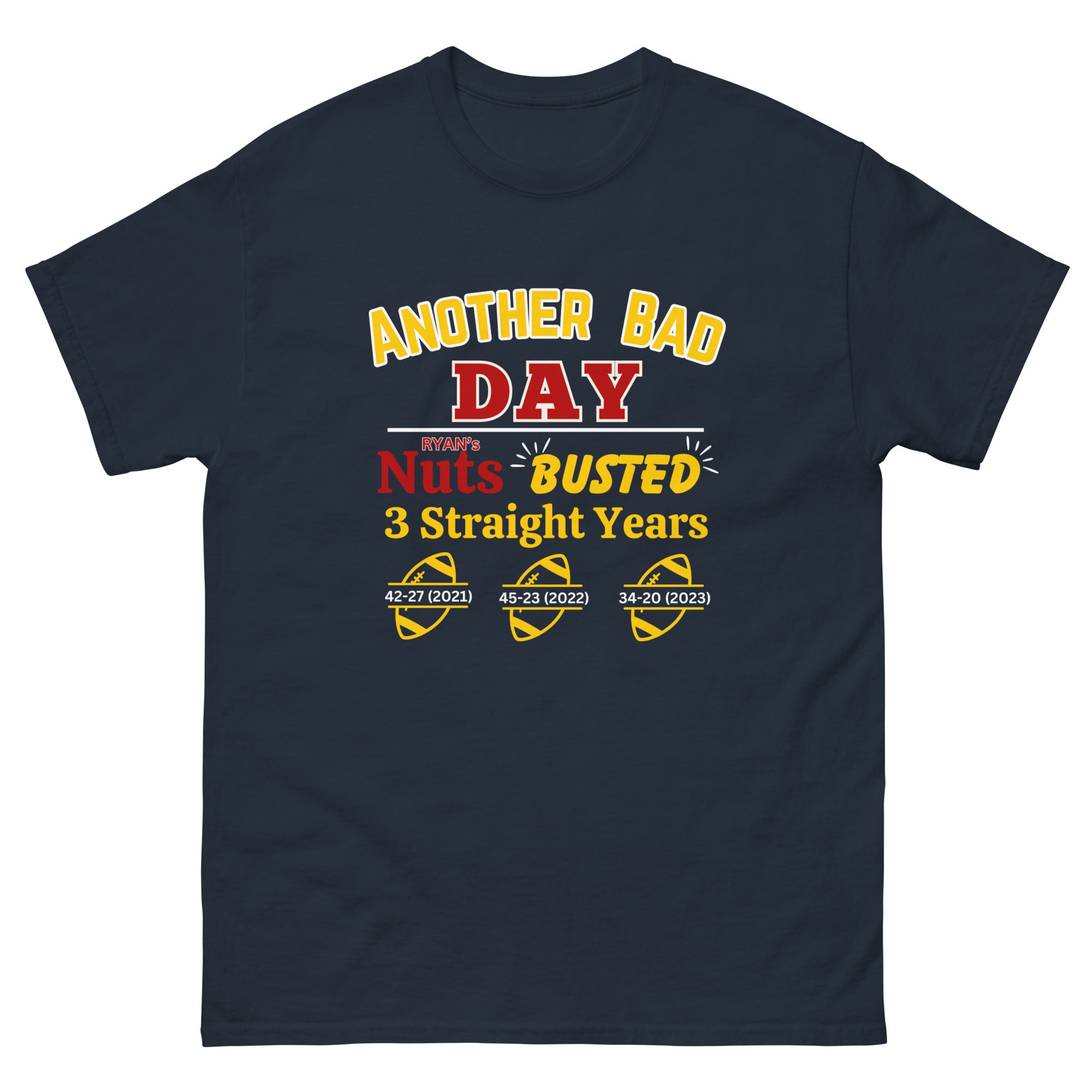 Michigan Football Fans Ryan's Nuts Busted 2023 Score T-Shirt