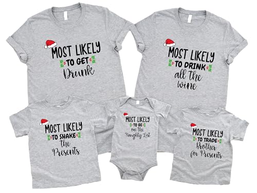 Most Likely To Family Matching Christmas Shirts