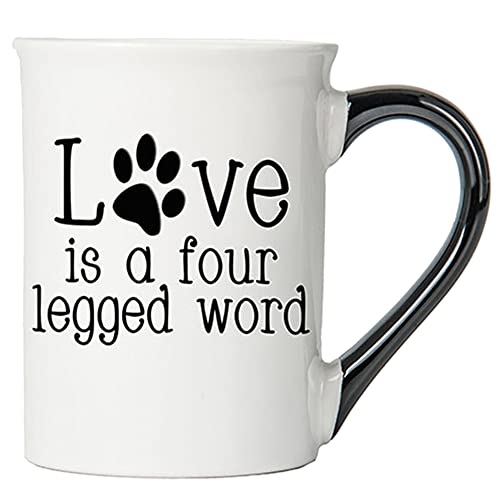 Love is a Four Legged Word Ceramic Dog Mug 16oz