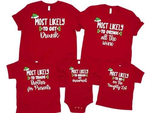 Most Likely To Family Matching Christmas Shirts