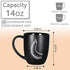 ToCooTo Dog Black Ceramic Coffee Mug 14oz With Head on Front and Tail on Back