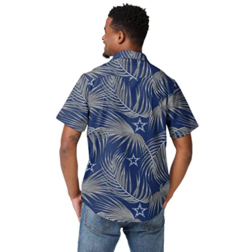 Dallas Cowboys Hawaiian Shirt Featuring Tropical Palm Leaves