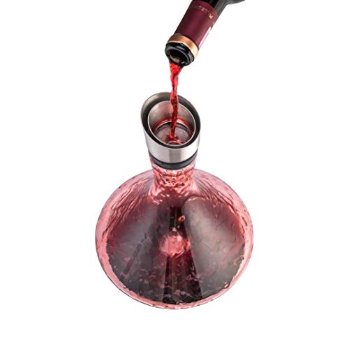 Wine Decanter Set with Built-in-Aerator And Stainless Steel Pourer Lid
