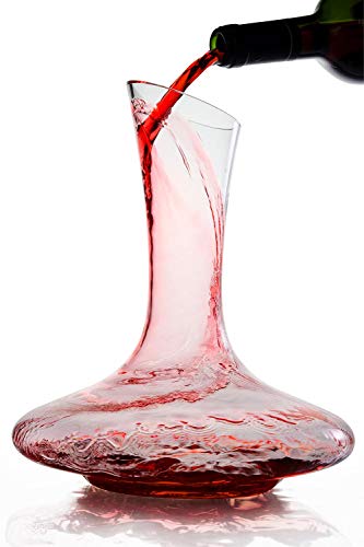 Crystal Wine Decanter by Plaisir de la Cave With Cork Stopper and Cleaning Beads