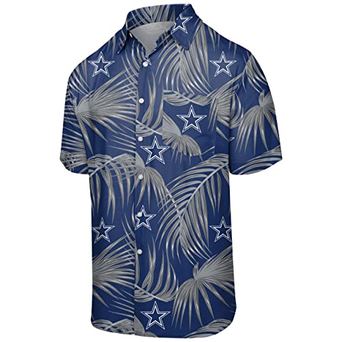 Dallas Cowboys Hawaiian Shirt Featuring Tropical Palm Leaves