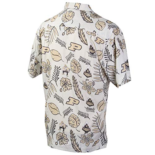 Purdue Hawaiian Shirt With Logos and Floral Design from Wes and Willy