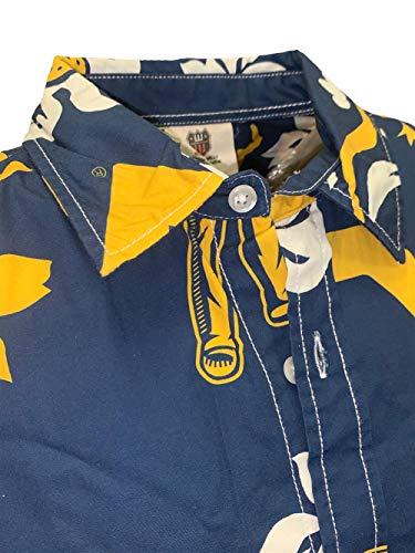 Wes and Willy College Mens Short Sleeve Button Up Floral Beach Shirt (Medium, Florida State Seminoles) Red