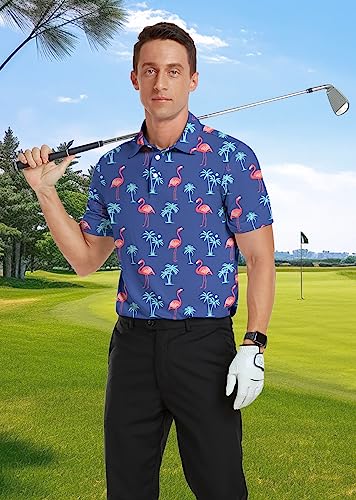 NITAGUT Hawaiian Golf Shirts  Featuring Dry Fit Performance Moisture Wicking
