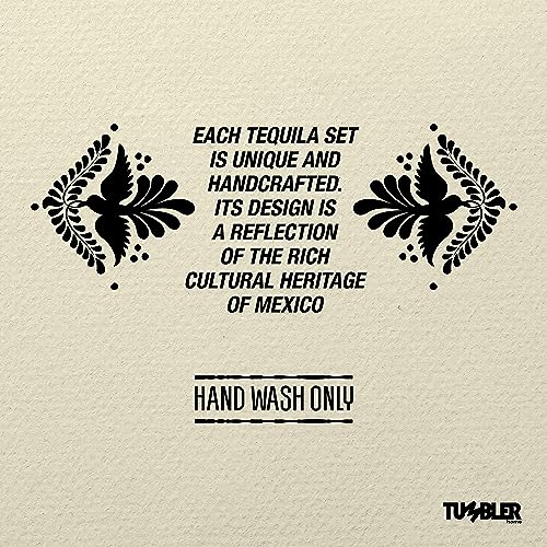 Tequila Ceramic Decanter with 4 Tequila Shot Glasses