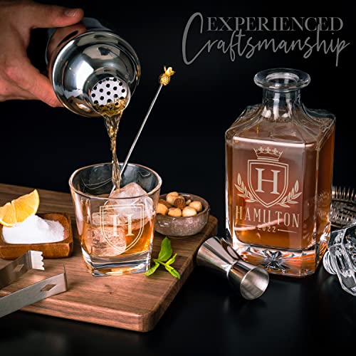 Personalized Whiskey Decanter Set With 5 Design Options