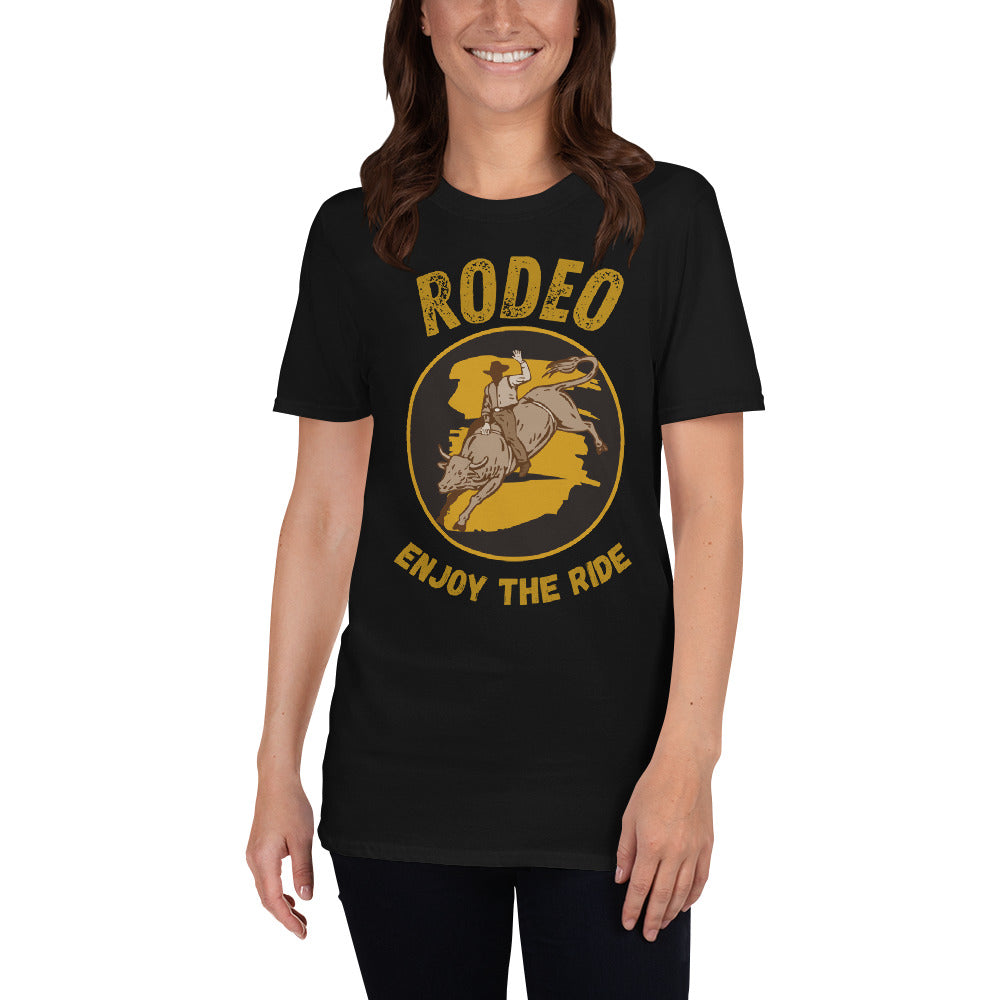 Rodeo Enjoy the Ride T-Shirt With Western Bull Riding Graphics