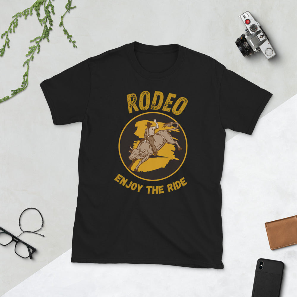Rodeo Enjoy the Ride T-Shirt With Western Bull Riding Graphics