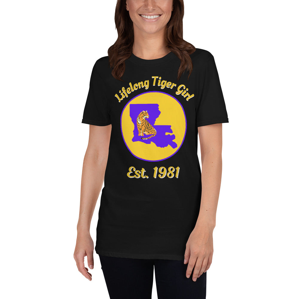 Personalized LSU Football Fans T-Shirt -  Lifelong Tiger Girl