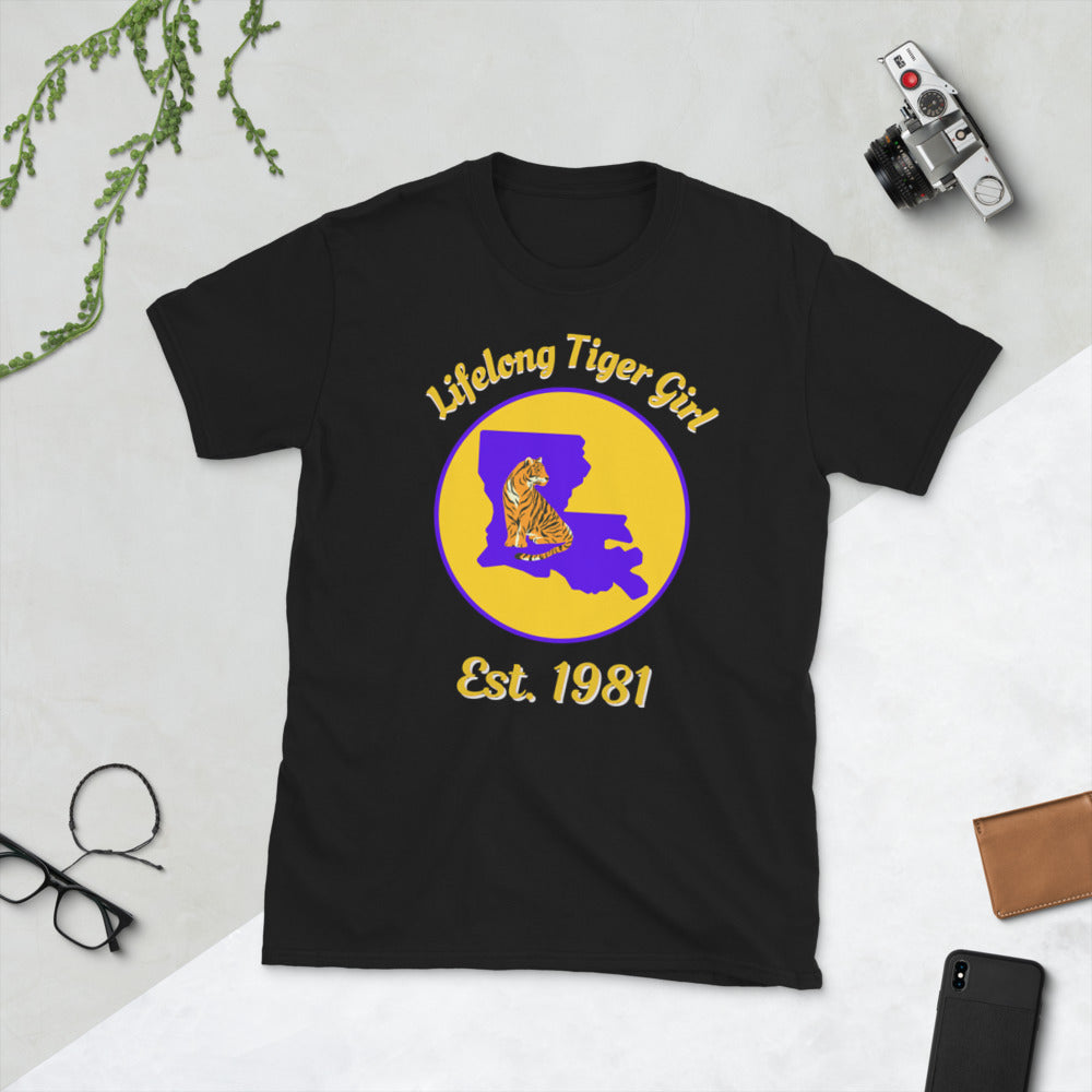 Personalized LSU Football Fans T-Shirt -  Lifelong Tiger Girl