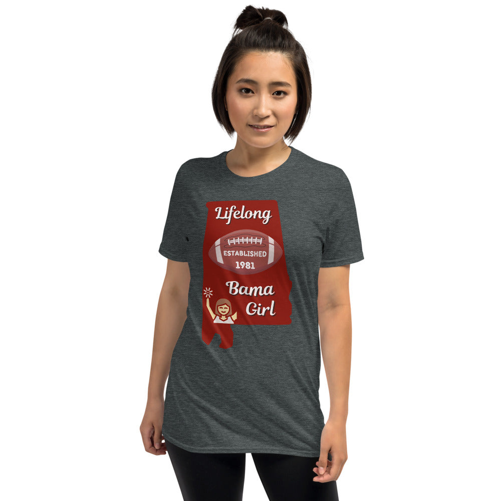Personalized Lifelong Bama Girl Short-Sleeve T-Shirt  For Alabama Fans That You Can Customize the Year