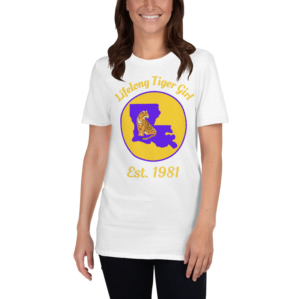 Personalized LSU Football Fans T-Shirt -  Lifelong Tiger Girl
