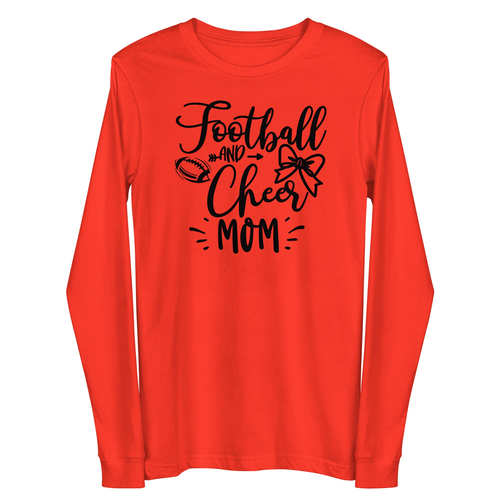 Football and Cheer Mom Long Sleeve Shirt on Bella Canvas